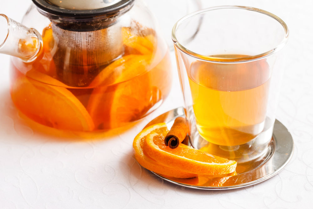 chá de laranja com canela