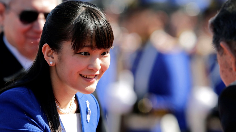 Japan’s Princess Mako is seen after her arrival at the Silvio Pettirossi International Airport in Luque