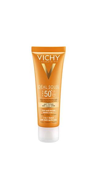 Idéal Soleil Antimanchas Rosto 3 em 1 FPS 50+ creme com cor proteção de rosto, Vichy Laboratoires, €