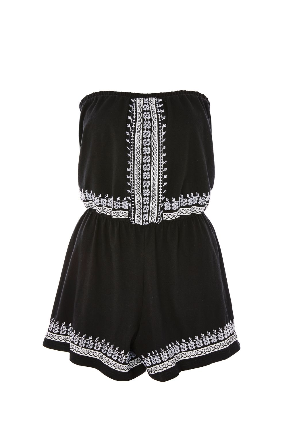 PETITE Embroidered Bandeau Playsuit, Topshop, €36