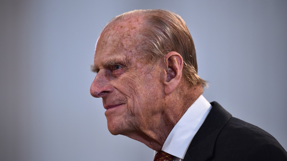 Britain's Prince Philip leaves after a service of thanksgiving for Queen Elizabeth's 90th birthday at St Paul's Cathedral in London