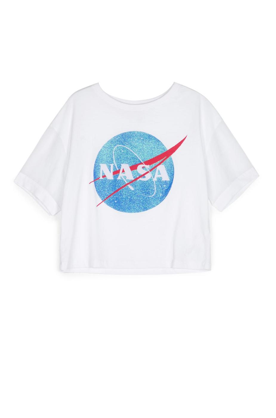 T-shirt NASA com mangas de organza, Stradivarius, €12,95