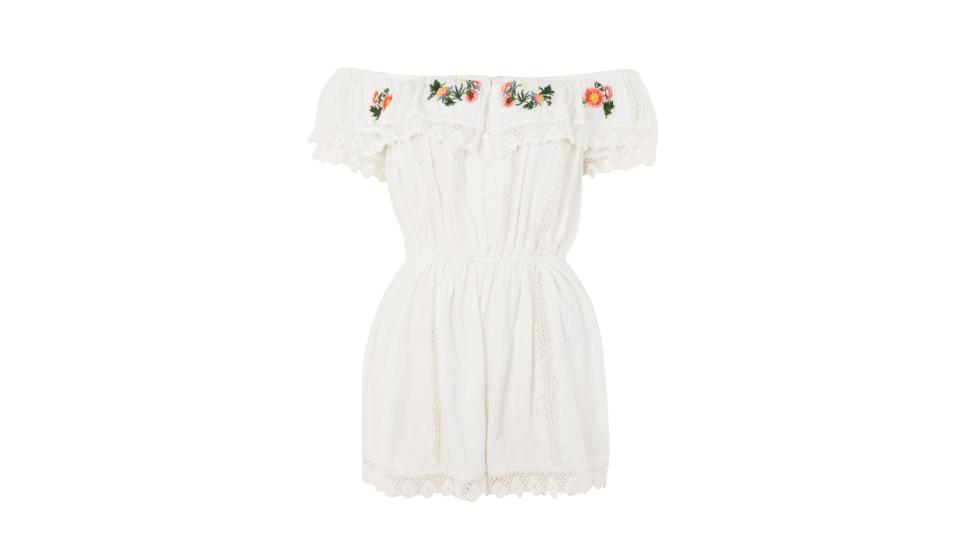 PETITE Embroidered Broderie Playsuit, Topshop, €46,80