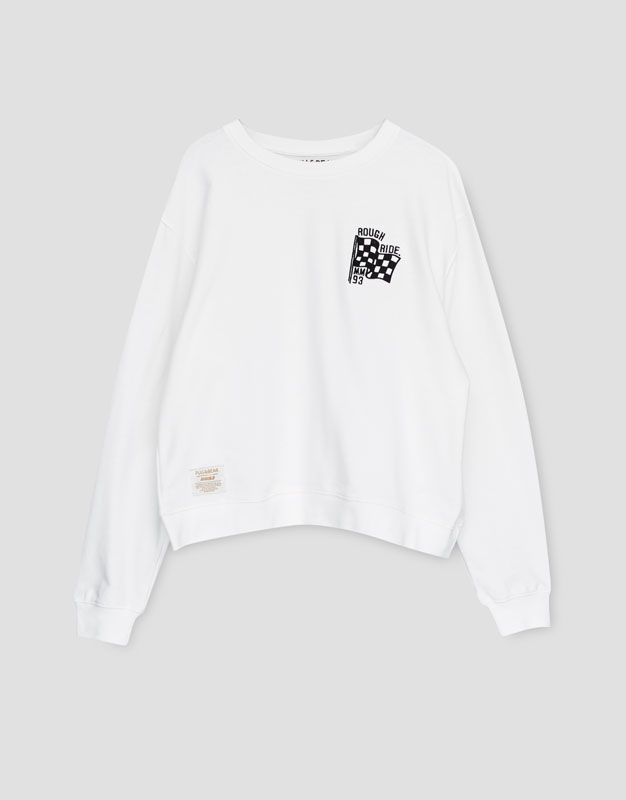 Sweatshirt com bordado de bandeira (Coleção Marc Márquez), Pull and Bear, €22,99