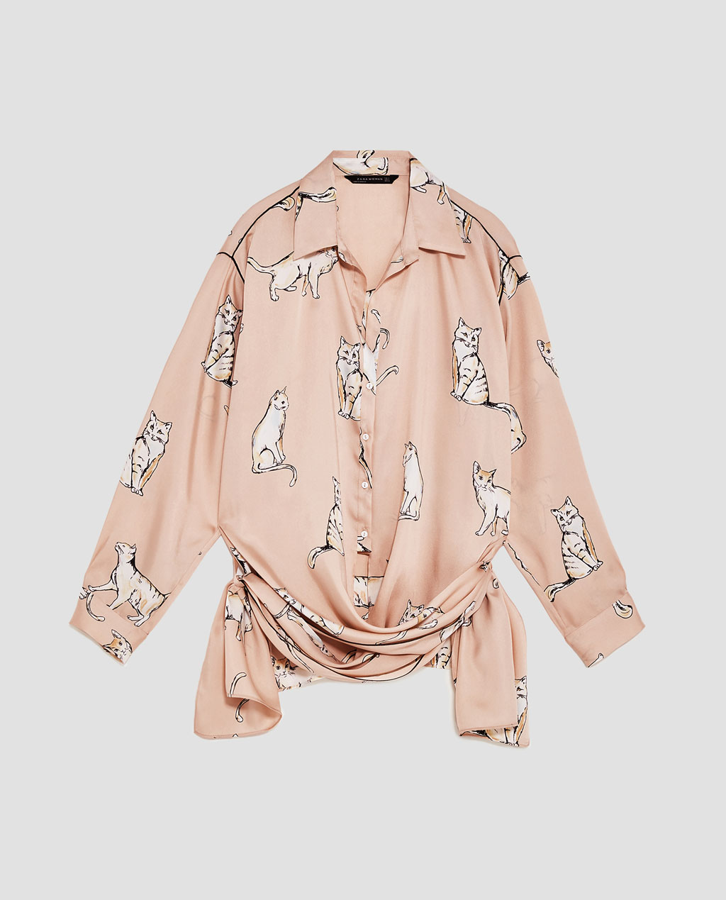 Blusa estamapda com cinto, Zara, €39.95