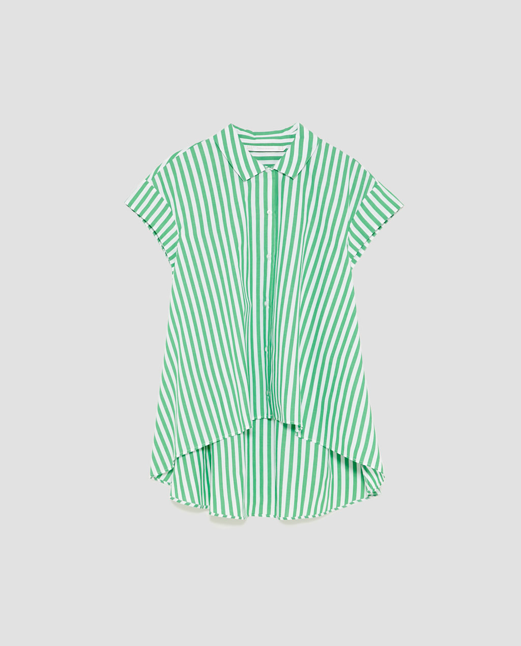 Camisa riscas assimétrica, Zara, €19,95