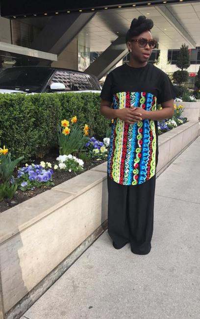 Chimamanda – Shirt and pants Vonne, Lagos (celebrating Dear Ijeawele, Toronto)