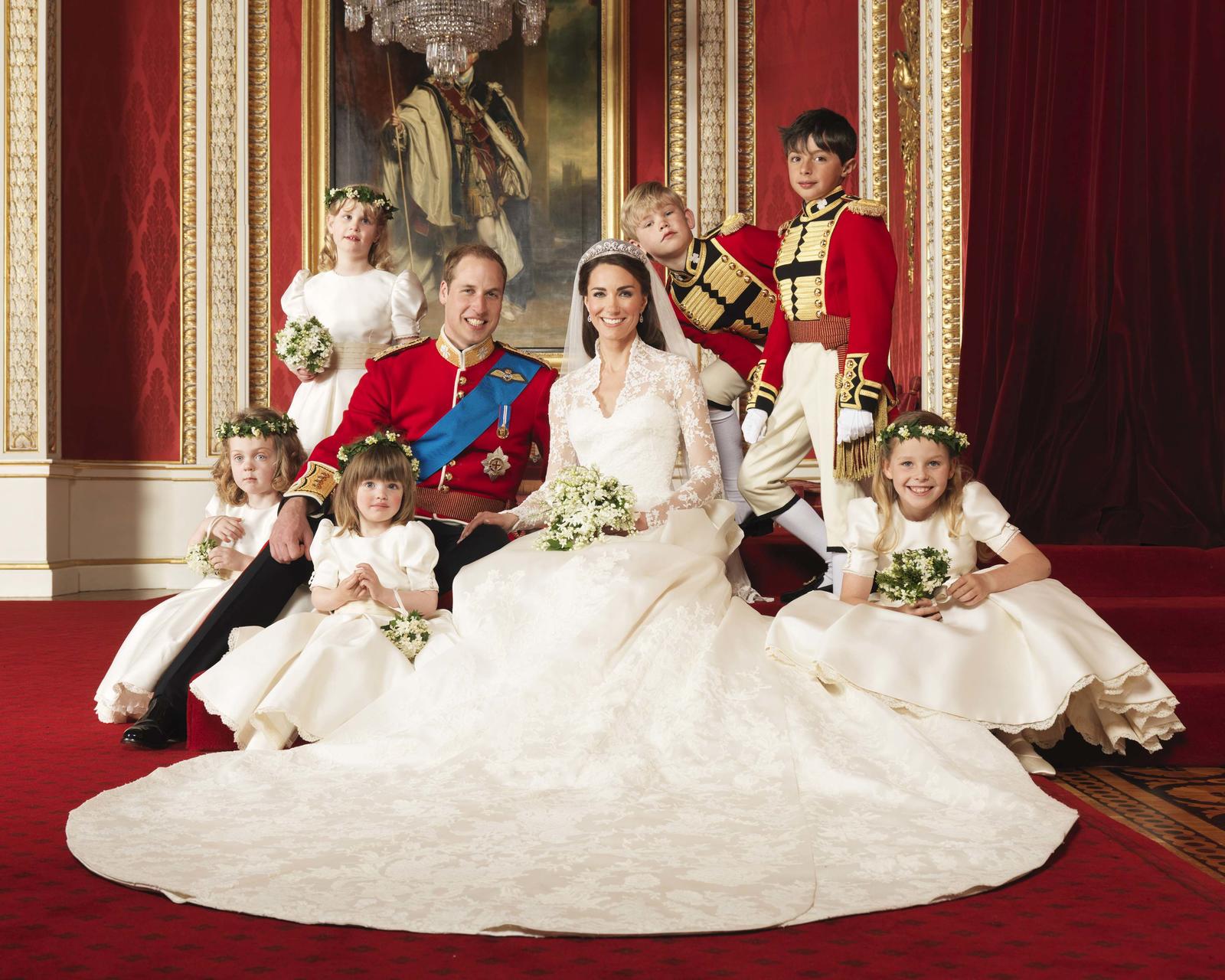 File photograph shows Britain’s Prince William and his bride Catherine, Duchess of Cambridge, posing for an official photograph on the day of their wedding, in central London