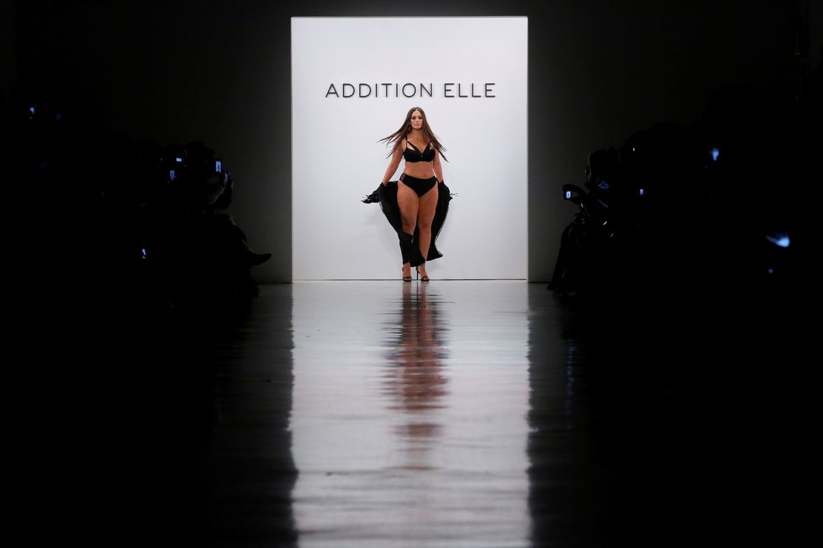 Model Ashley Graham walks the runway during the Addition Elle Spring/Summer 2018 presentation at New York Fashion Week in Manhattan, New York, U.S.