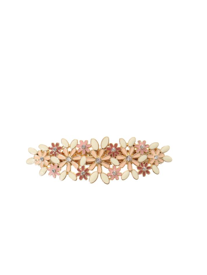 Pink and Ivory Enamel Flowers Hair Clip, Claire’s, €5,99