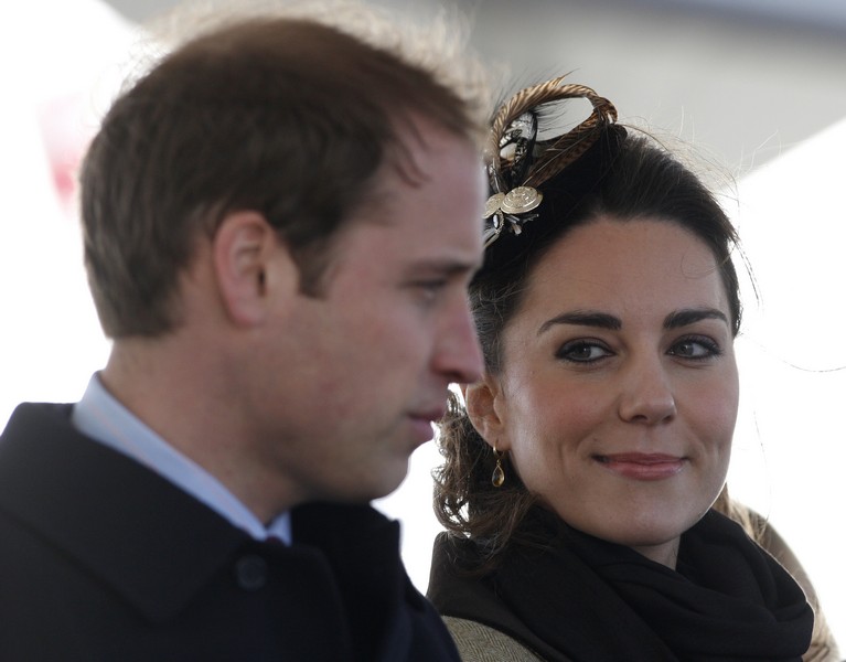 Britain’s Prince William and his fiancee Kate Middleton attend a naming ceremony for new lifeboat ‘Hereford Endeavour’ at Treadur Bay lifeboat station on Anglesey