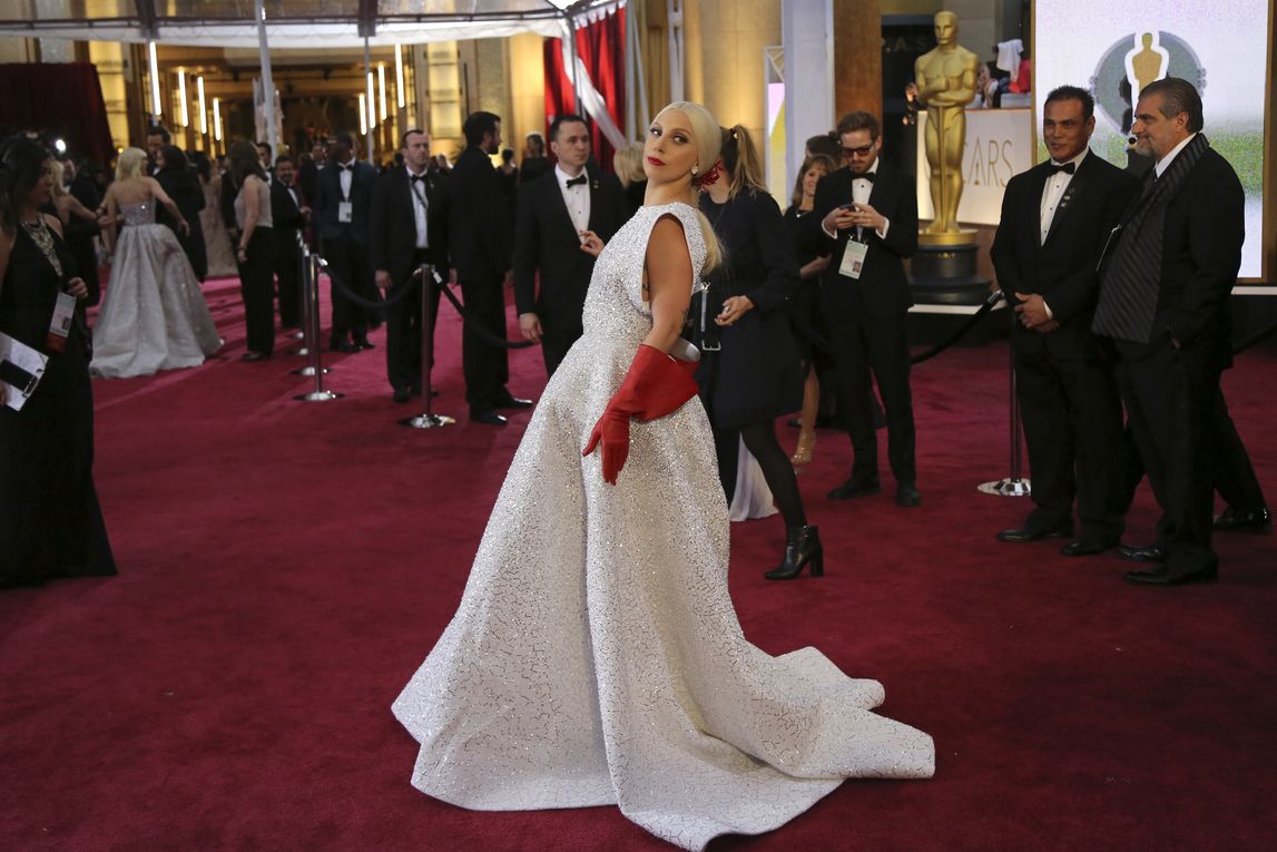 Singer Lady Gaga arrives at the 87th Academy Awards in Hollywood
