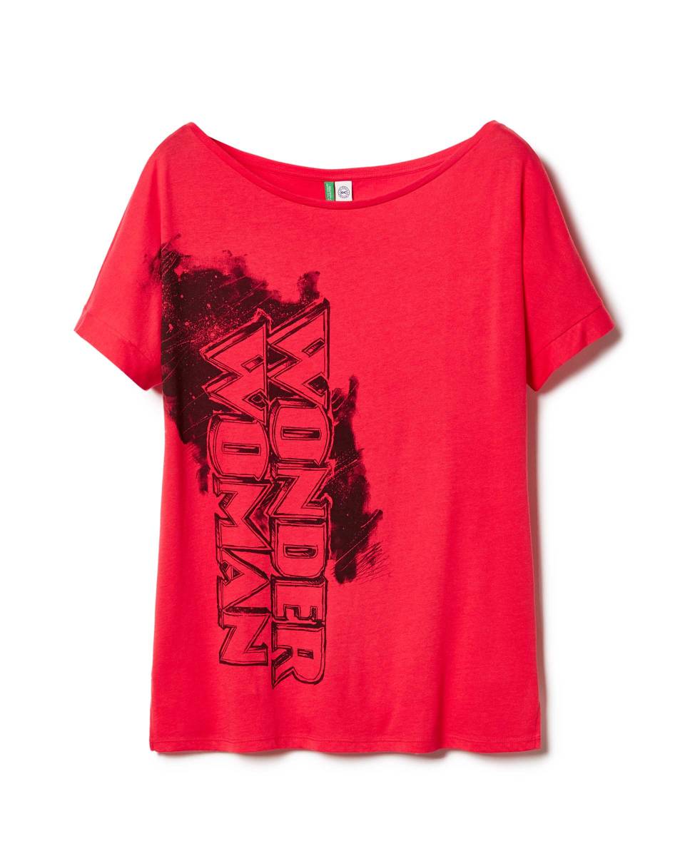 T-shirt comprida Mulher Maravilha, Benetton, €16,95