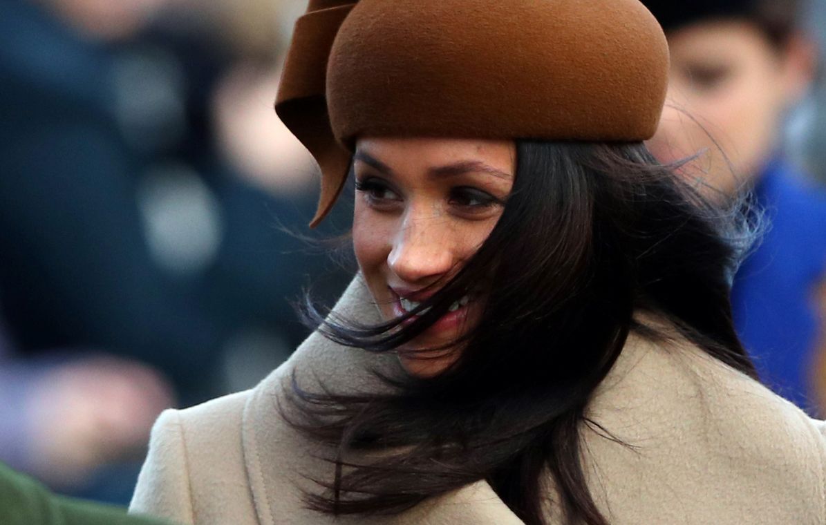 Meghan Markle arrives at St Mary Magdalene’s church for the Royal Family’s Christmas Day service on the Sandringham estate in eastern England