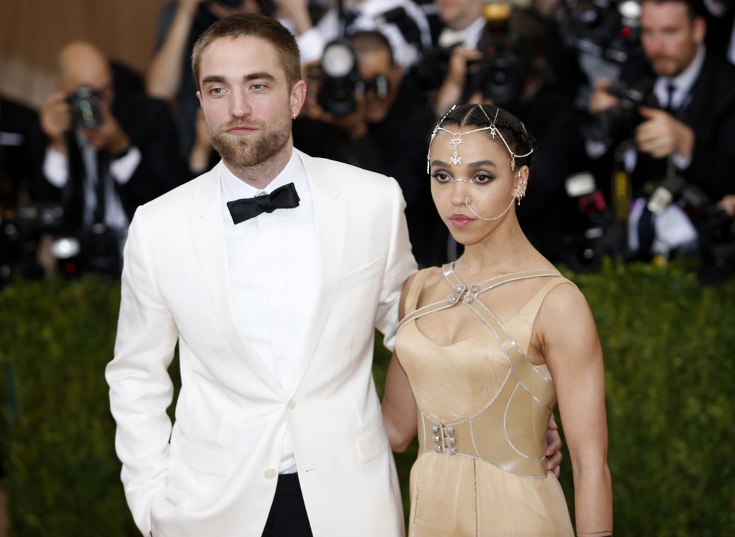 Singer-songwriter FKA Twigs and actor Pattinson arrive at the Met Gala in New York