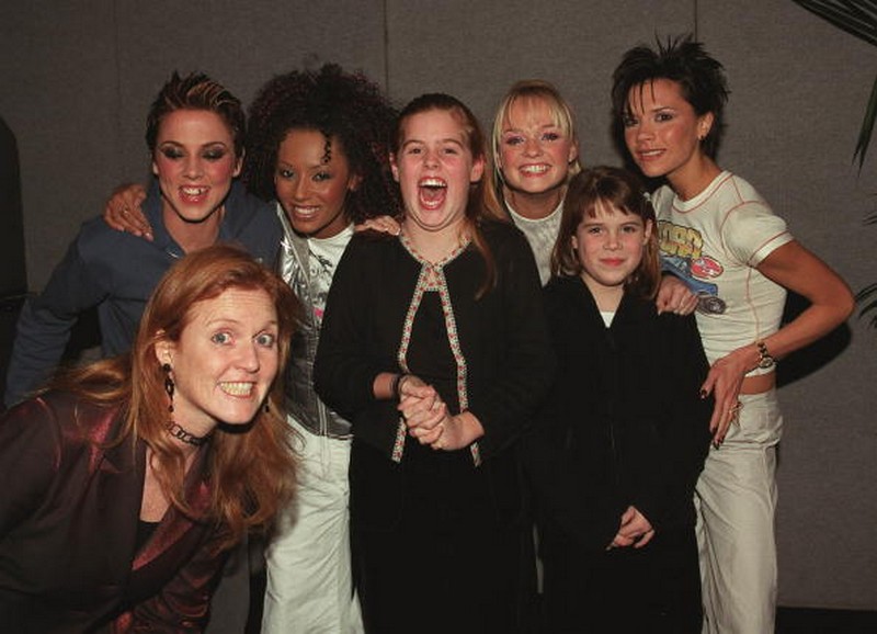Sarah Ferguson, “Mel C”, “Mel B”, Princess Eugenie, Emma Bunton, Princess Beatrice and Victoria Beckham