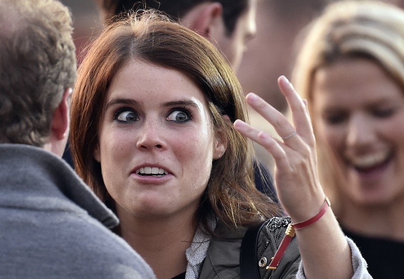 Princess Eugenie gestures as she attends the closing ceremony for the Invictus Games at the Olympic Park in east London
