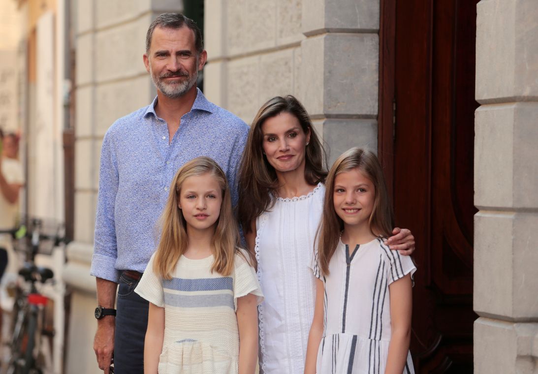 Spain’s King Felipe, Queen Letizia, Princess Leonor and Princess Sofia visit the village of Soller in the island of Mallorca