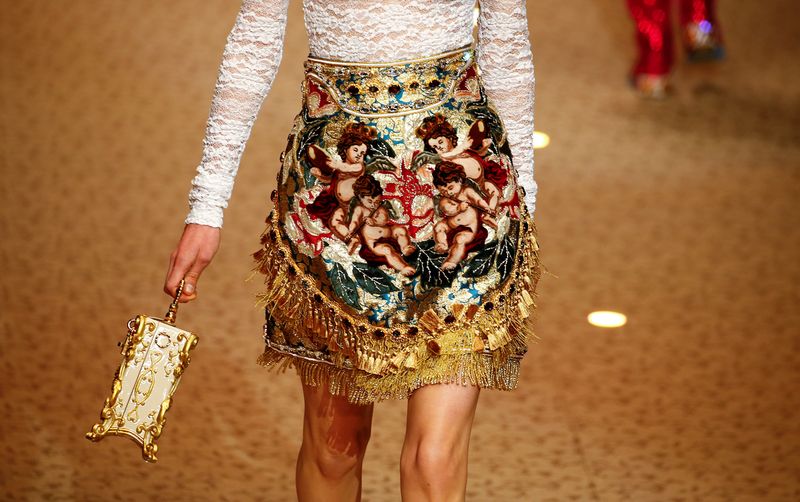A model presents a creation from the Dolce & Gabbana Autumn/Winter 2018 women’s collection during Milan Fashion Week in Milan