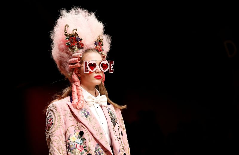A model presents a creation from the Dolce & Gabbana Autumn/Winter 2018 women’s collection during Milan Fashion Week in Milan