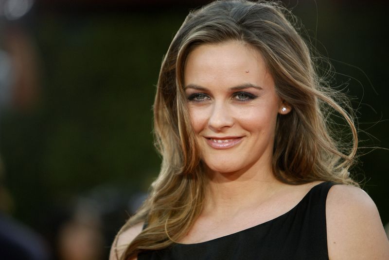 Alicia Silverstone poses at the premiere of Tropic Thunder at the Mann’s Village theatre in Westwood