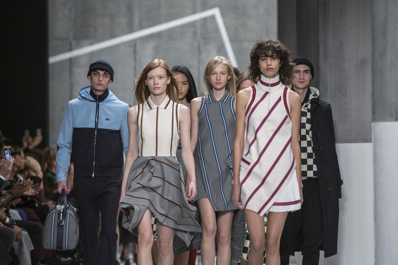 Models present creations at the Lacoste Fall/Winter 2015 collection during New York Fashion Week