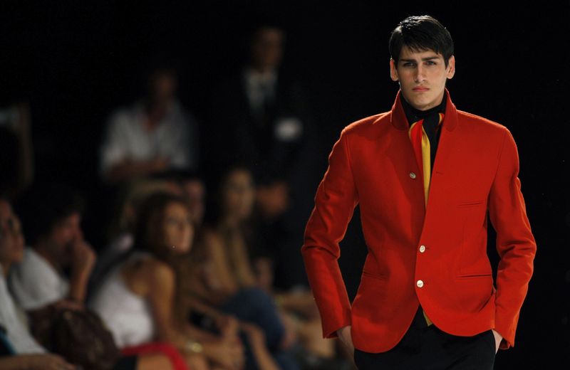 A model presents a creation from the Lacoste 2009 Autumn/Winter collection during Buenos Aires Fashion Week