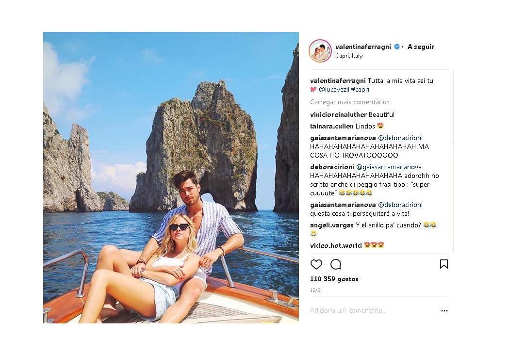 Luca Vezil e Valentina Ferragni, Instagram valentinaferragni