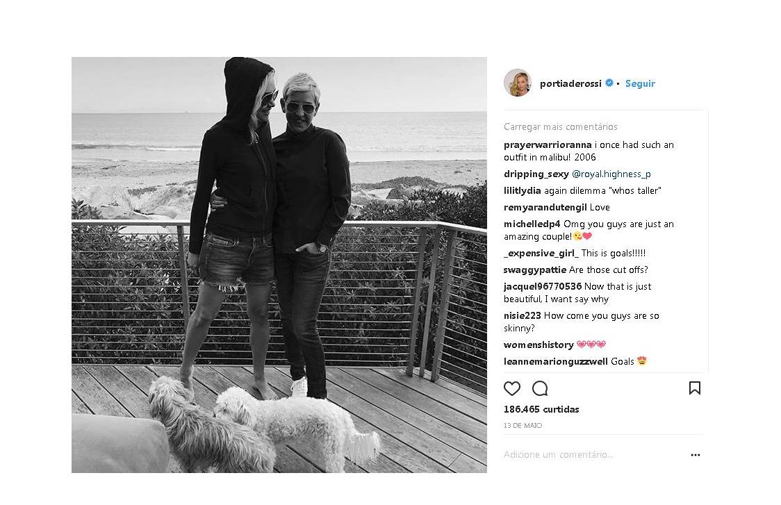 Portia de Rossi e Ellen DeGeneres, Instagram portiaderossi