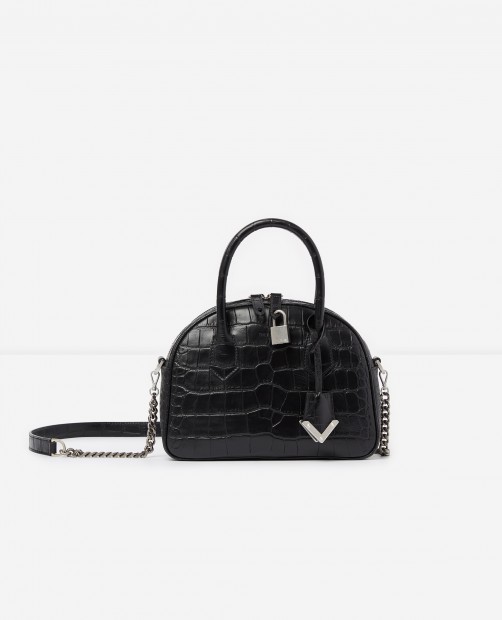 Medium black crocodile-print bag Irina by The Kooples, €448