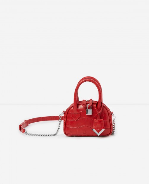 Mini Red crocodile-print bag irina by the kooples, €348
