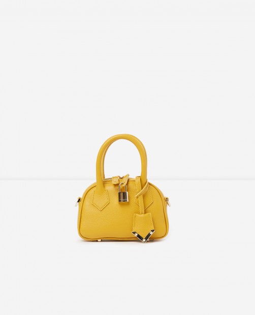 Yellow leather nano bag Irina by The Kooples, €298