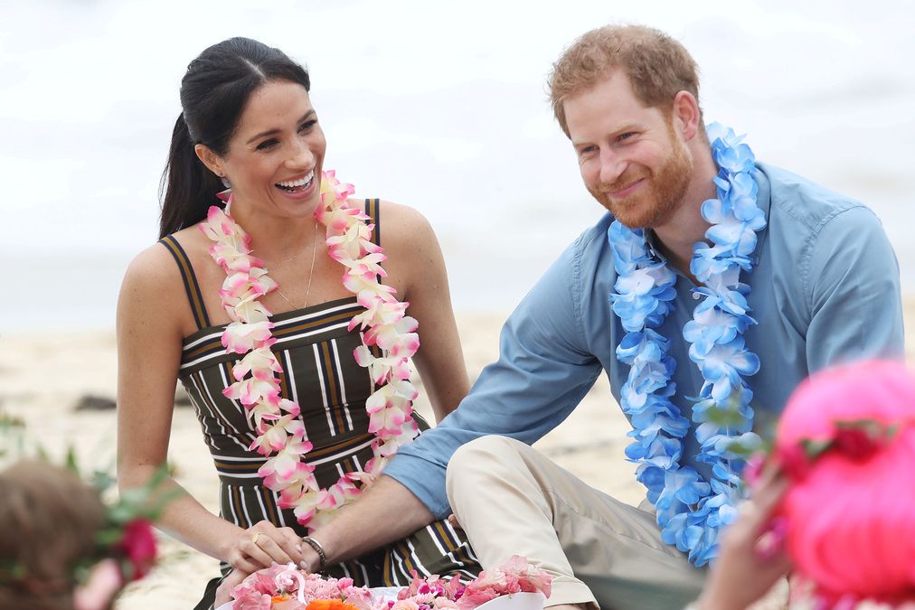 Britain’s Prince Harry and his wife Meghan, Duchess of Sussex, visit Bondi Beach in Sydney