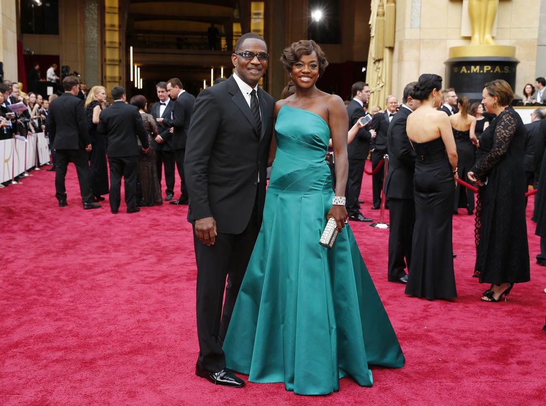 Presenter Davis and her husband Tennon arrive at the 86th Academy Awards in Hollywood