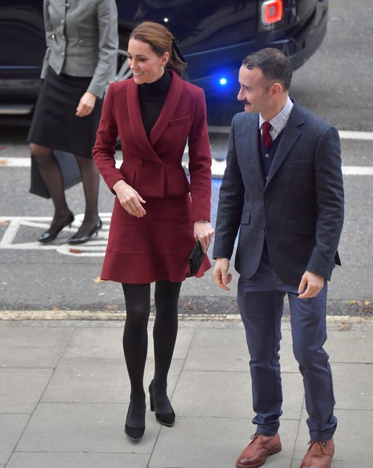 Britain’s Catherine, Duchess of Cambridge arrives for a visit to a UCL Developmental Neuroscience Laboratory, in London