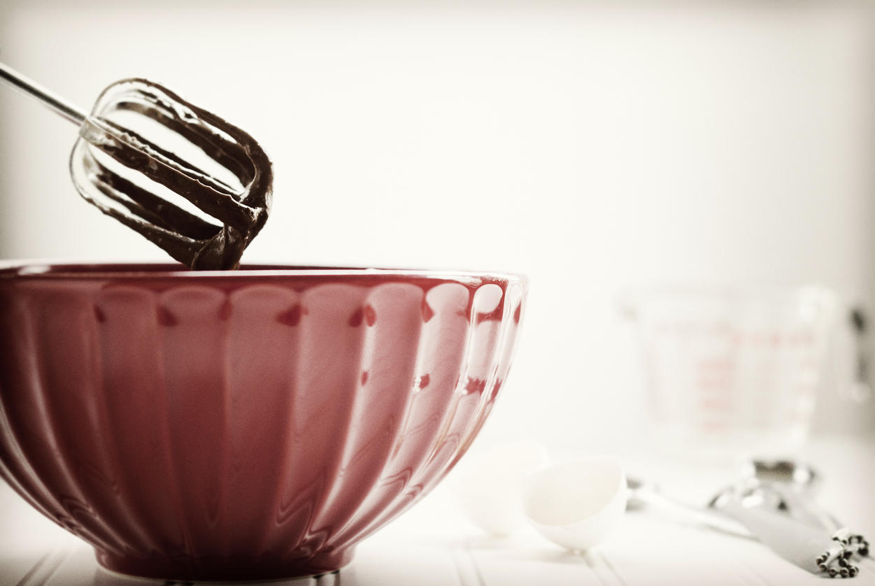 Retro Mixing Bowl with Chocolate Batter