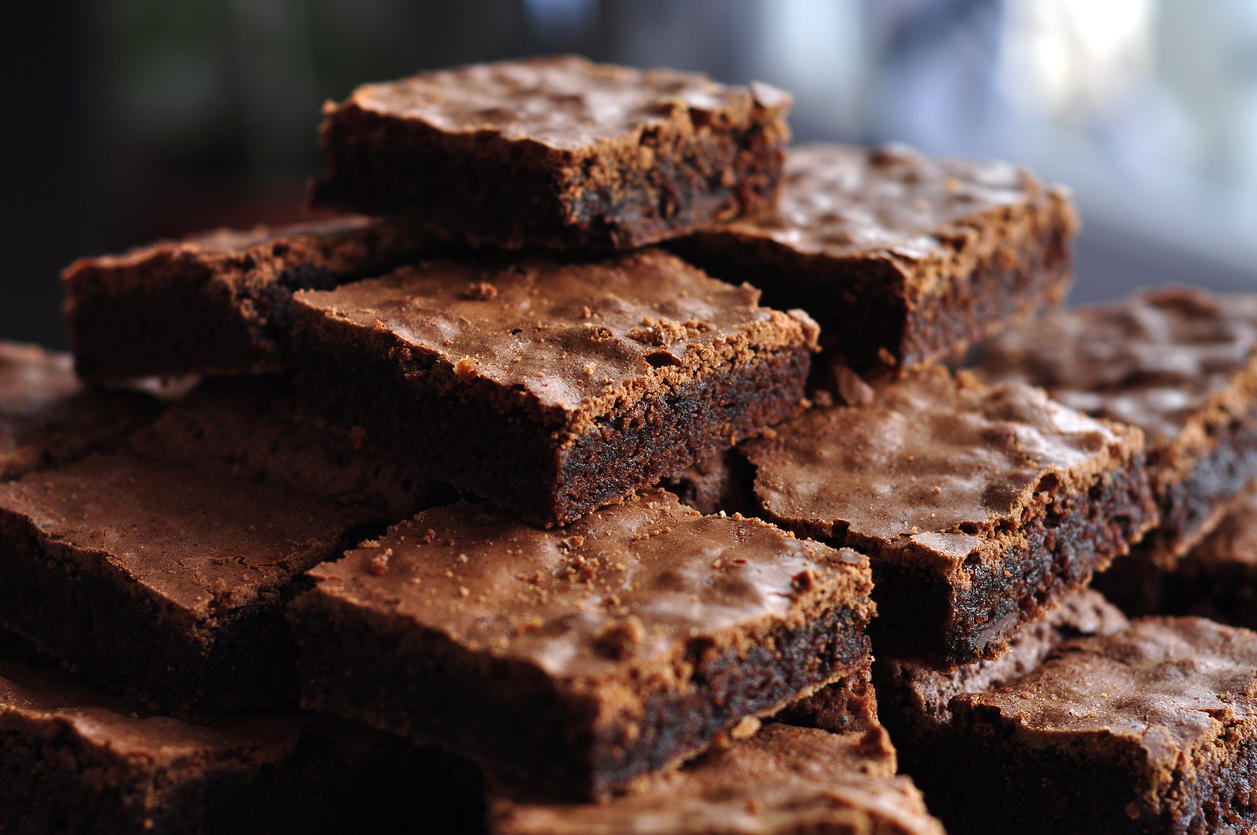 Pile of Delicious Chocolate Brownies