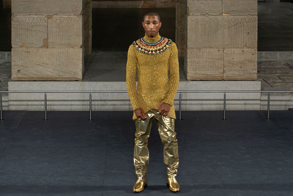 Pharrell Williams presents a creation during the CHANEL Paris New York Métiers d’art 2018/19 Show at Metropolitan Museum of Art in New York