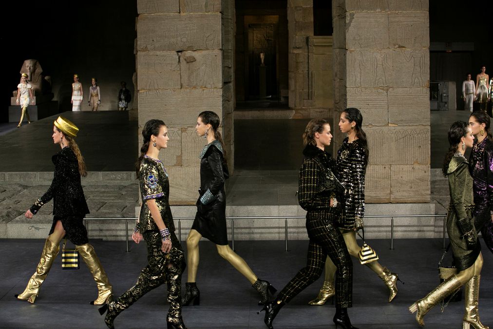 Models present creations during the CHANEL Paris New York Métiers d’art 2018/19 Show at Metropolitan Museum of Art in New York