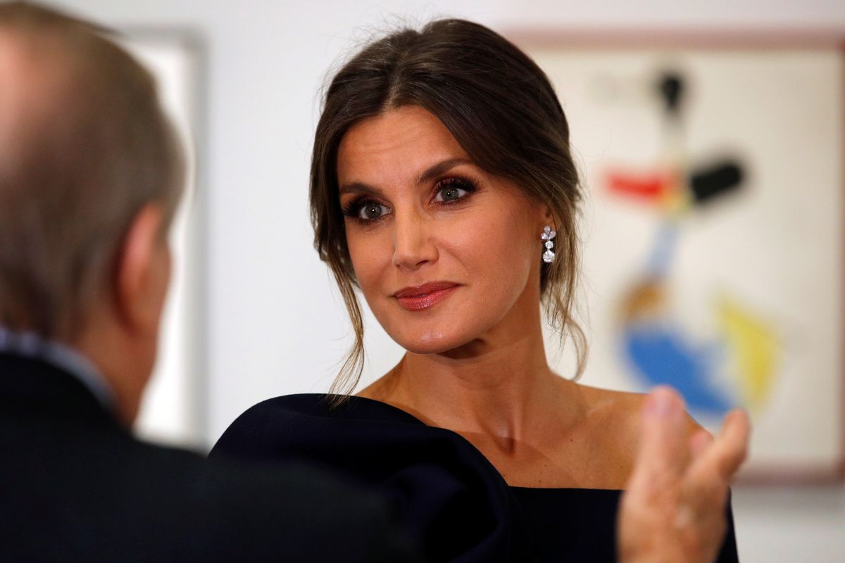 Queen Letizia of Spain visits the retrospective of works by Spanish painter and sculptor Joan Miro in Paris