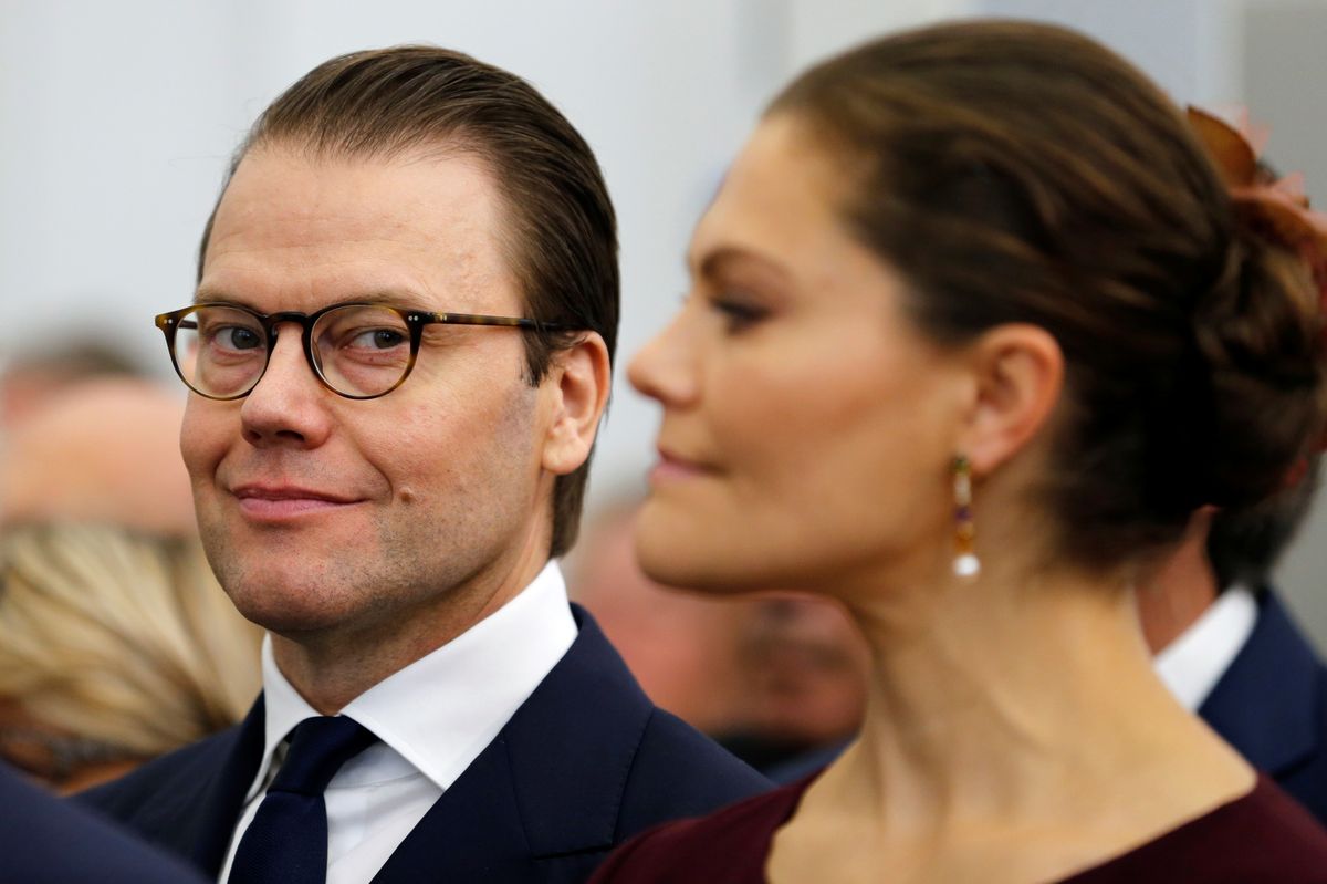 Sweden’s Crown Princess Victoria and Prince Daniel attend a ceremony at the city hall as part of a visit for the bicentenary of the Swedish throne in Pau