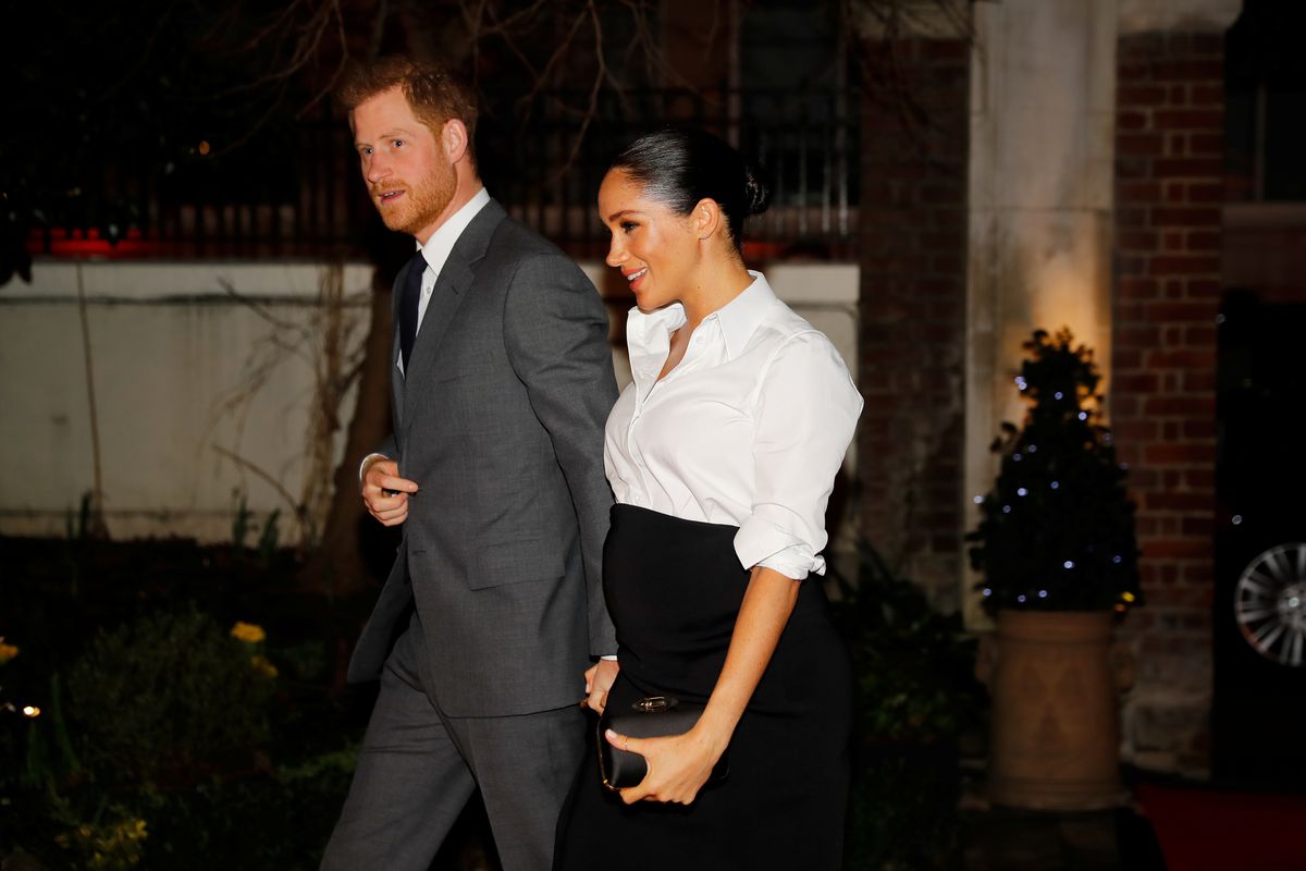 Britain’s Prince Harry and Meghan, Duchess of Sussex, attend the Endeavour Fund Awards in the Drapers’ Hall in London