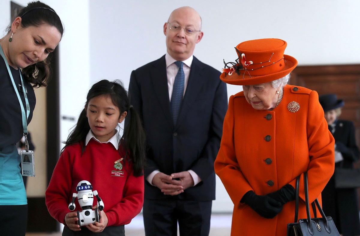 Britain’s Queen Elizabeth visits the Science Museum in London