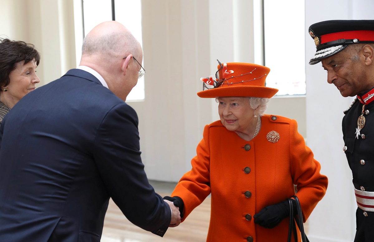 Britain’s Queen Elizabeth visits the Science Museum in London