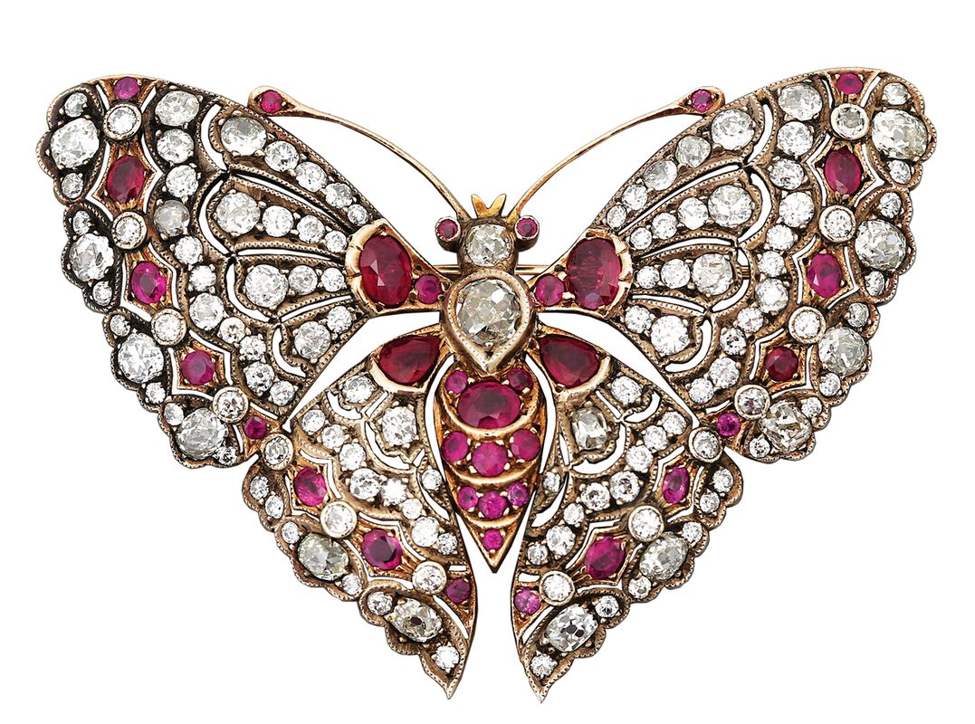 J.BAPTISTA – Alfinete em forma de borboleta – Reino Unido c. 1870 – Ouro prata diamantes e rubis_resultado