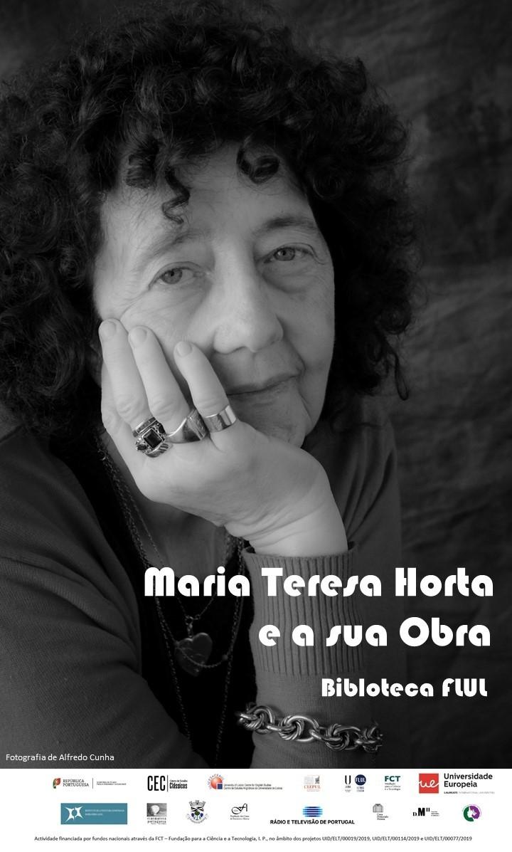 Cartaz da exposição da obra da autora portuguesa Maria Teresa Horta [Fotografia: Divulgação]