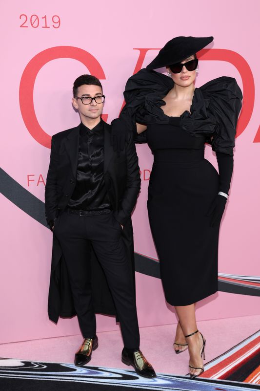 Designer Christian Siriano and model Ashley Graham arrive for the 2019 CFDA Awards at The Brooklyn Museum in New York