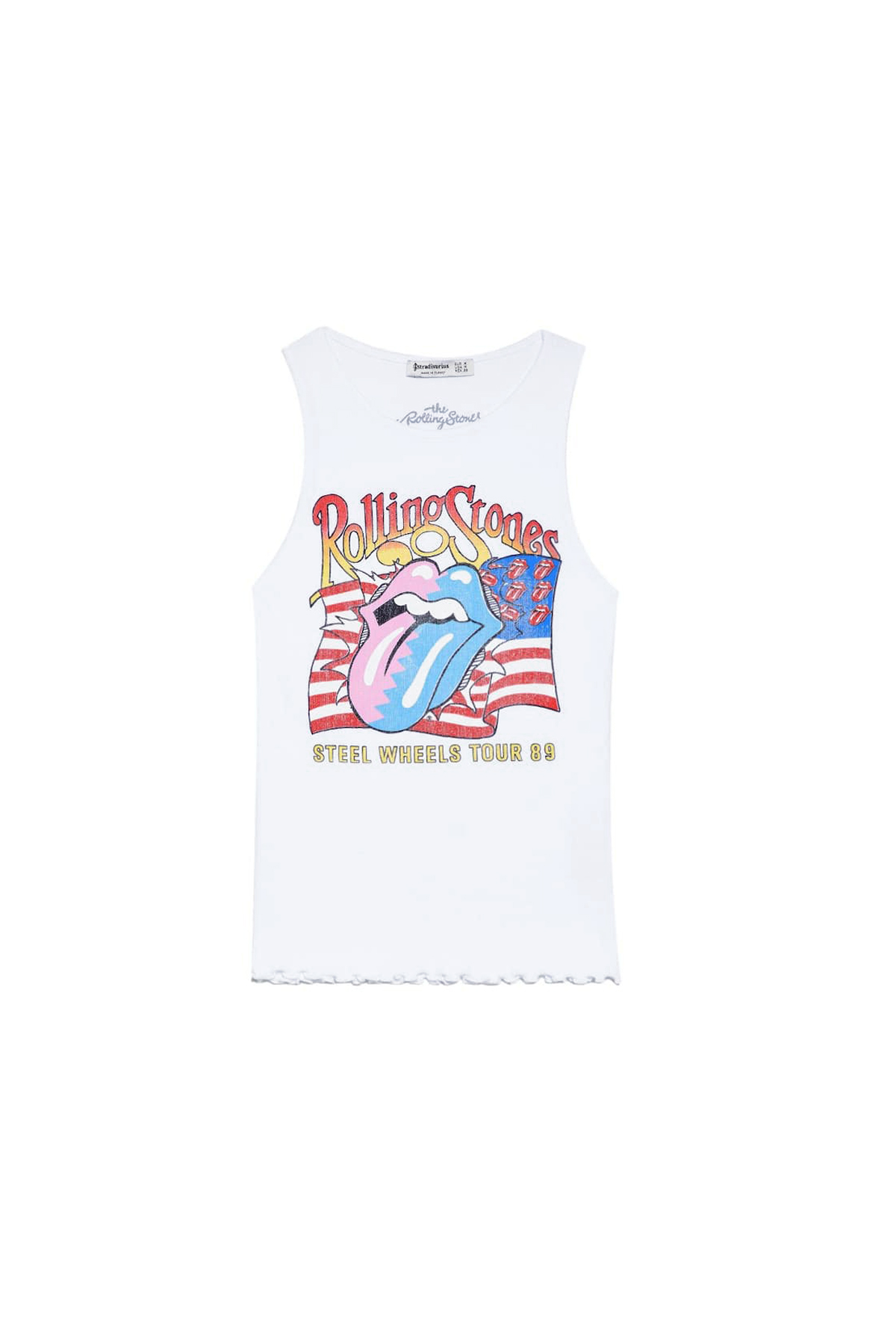 T-shirt-de-alças-dos-Rolling-Stones,-Stradivarius,-€12.99
