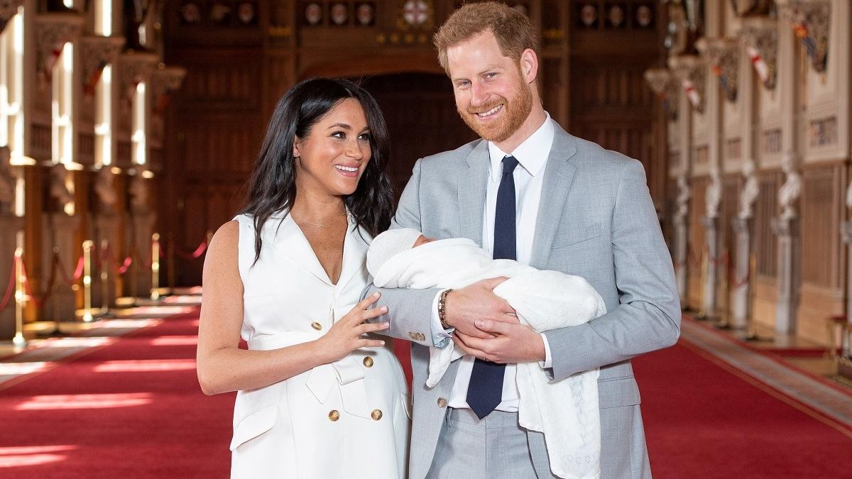 Britain’s Prince Harry and Meghan, Duchess of Sussex are seen with their baby son at Windsor Castle