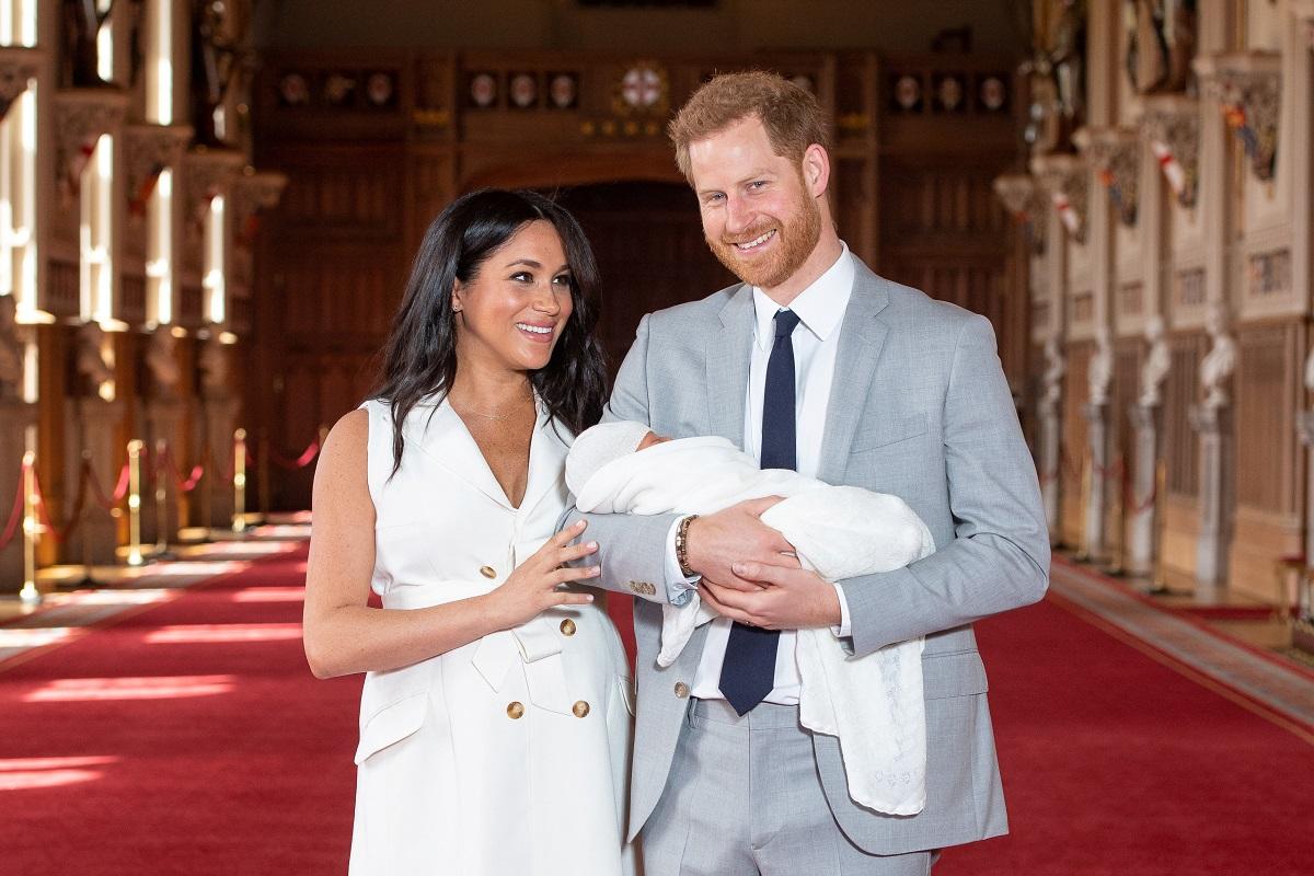 Britain’s Prince Harry and Meghan, Duchess of Sussex are seen with their baby son at Windsor Castle